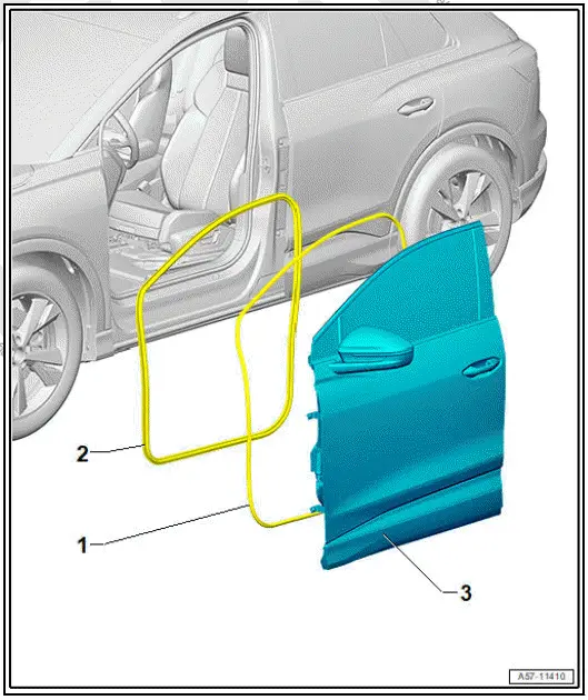 Volkswagen ID.4. Assembly overview - door seals 