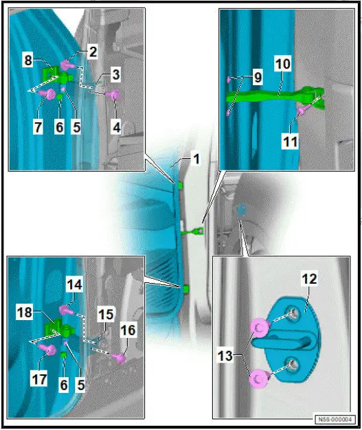 Volkswagen ID.4. Assembly overview - door