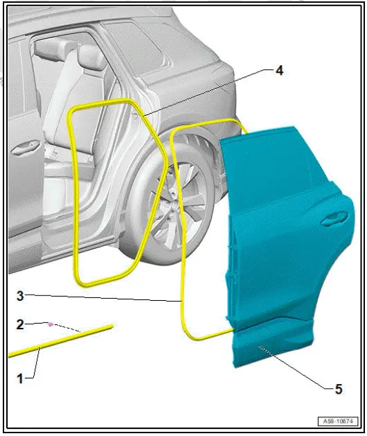 Volkswagen ID.4. Assembly overview - door seals