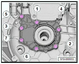 Volkswagen ID.4. Assembly overview - electric drive motor, front