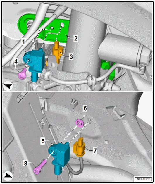 Volkswagen ID.4. Exploded view - damping control