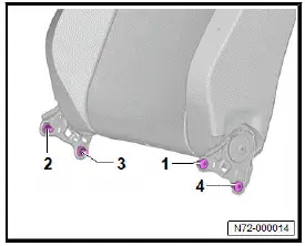 Volkswagen ID.4. Assembly overview - front backrest, Top-Sport