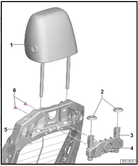 Volkswagen ID.4. Assembly overview - head restraint