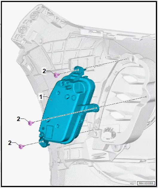 Volkswagen ID.4. Assembly overview - LED module for daytime running light