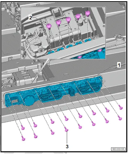 Volkswagen ID.4. Assembly overview - high-voltage battery, connecting element, 48, 55, 62 kWh