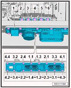 Volkswagen ID.4. Assembly overview - high-voltage battery, connecting element, 48, 55, 62 kWh