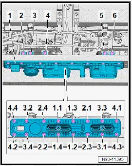 Volkswagen ID.4. Assembly overview - high-voltage battery, connecting element, 82 kWh
