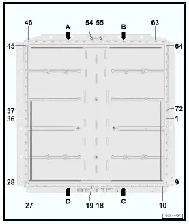 Volkswagen ID.4. Assembly overview - high-voltage battery, removed, 48, 55, 62 kWh