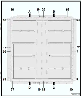 Volkswagen ID.4. Assembly overview - high-voltage battery, removed, 48, 55, 62 kWh