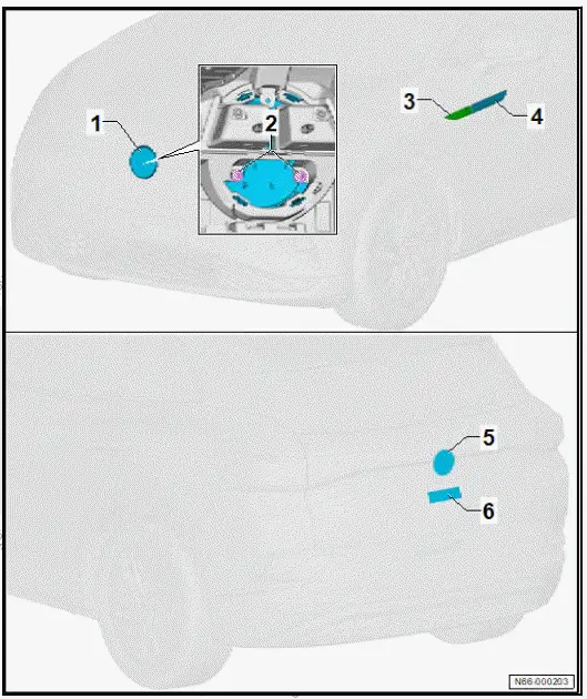 Volkswagen ID.4. Assembly overview - lettering and badges 