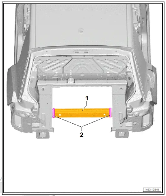 Volkswagen ID.4. Assembly overview - luggage compartment floor cross member