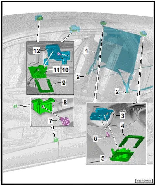 Volkswagen ID.4. Assembly overview - net partition 