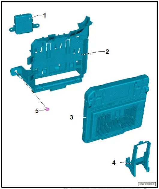 Volkswagen ID.4. Assembly overview - onboard supply control unit, left-hand drive vehicles