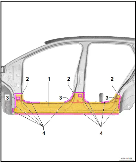 Volkswagen ID.4. Assembly overview - outer side member