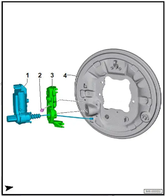 Volkswagen ID.4. Assembly overview - parking brake