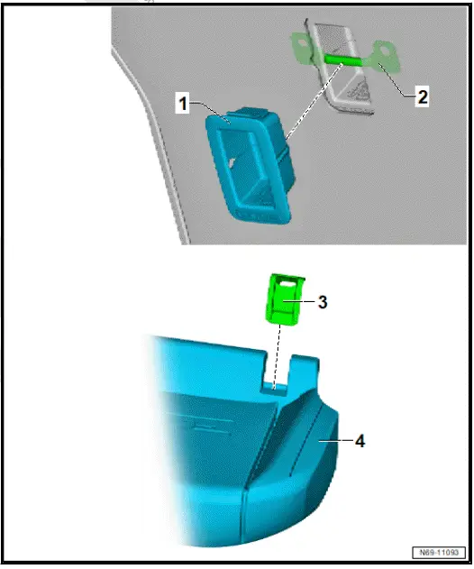 Volkswagen ID.4. Assembly overview - rear child seat anchors