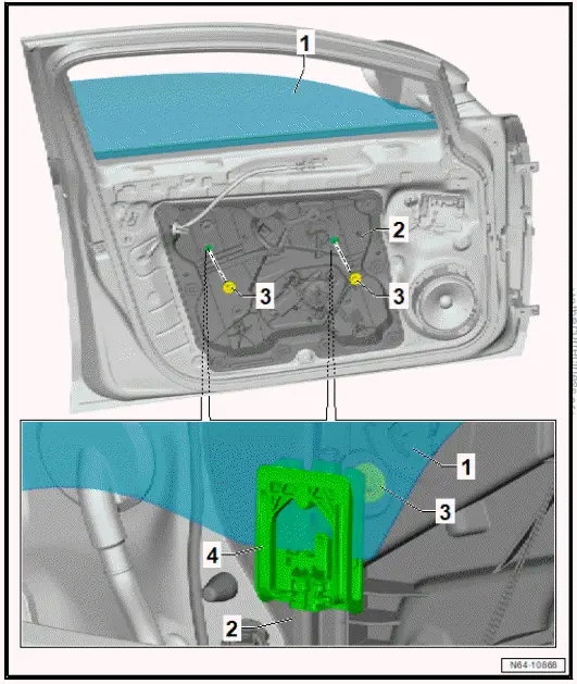 Volkswagen ID.4. Assembly overview - rear door window