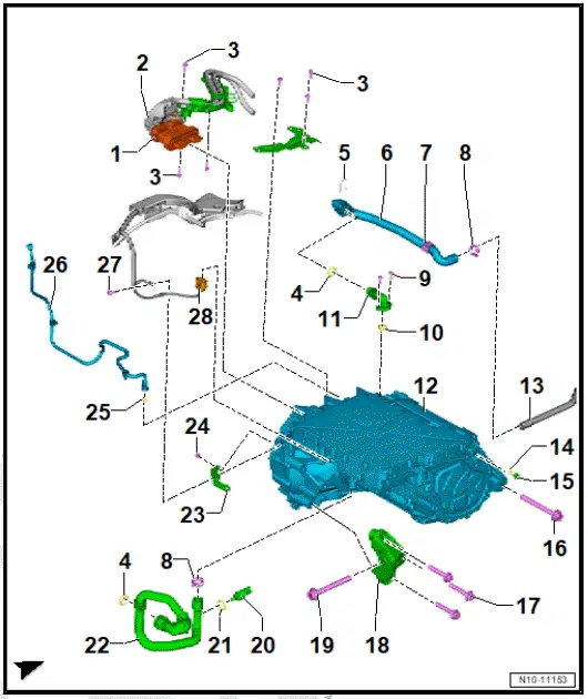 Volkswagen ID.4. Assembly overview - rear motor
