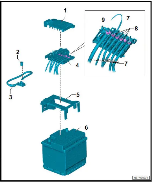 Volkswagen ID.4. Assembly overview - fuse holder A [SA]
