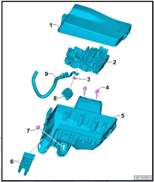 Volkswagen ID.4. Assembly overview - fuse holder B [SB]