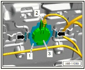 Volkswagen ID.4. Removing and installing front seat occupied sensor [G1067]/[G128]