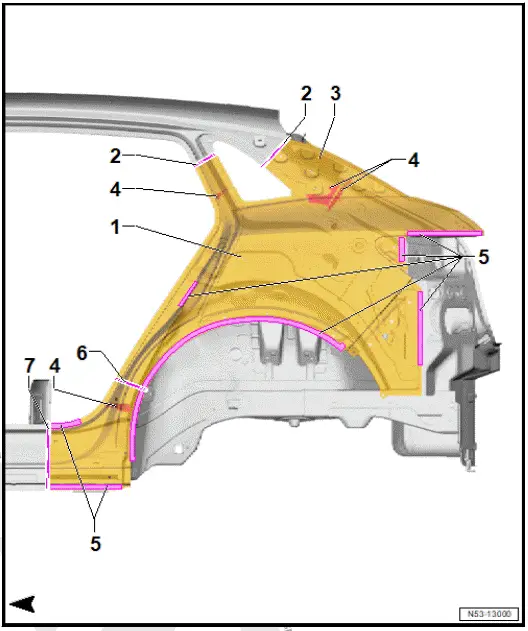 Volkswagen ID.4. Assembly overview - side panel