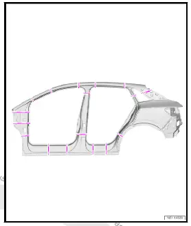 Volkswagen ID.4. Permitted separating cuts on side panel