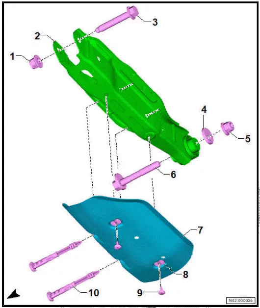 Volkswagen ID.4. Assembly overview - spring control arm