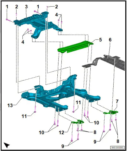 Volkswagen ID.4. Assembly overview - subframe