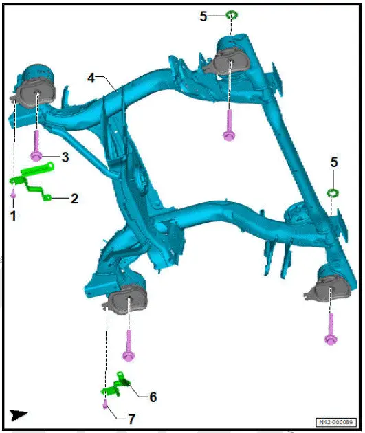 Volkswagen ID.4. Assembly overview - subframe