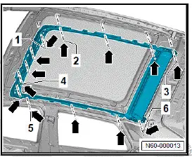 Volkswagen ID.4. Assembly overview - sun blind 