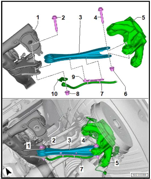 Volkswagen ID.4. Assembly overview - lower suspension link