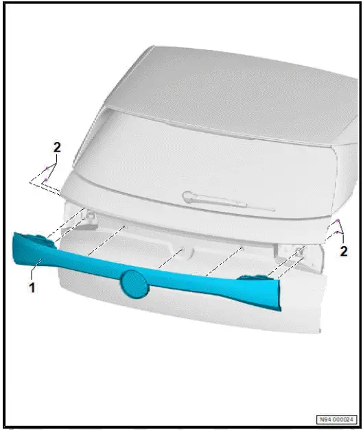 Volkswagen ID.4. Assembly overview  tail lights in rear lid 