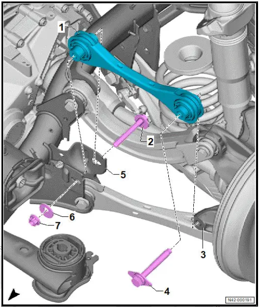 Volkswagen ID.4. Assembly overview - track rod 
