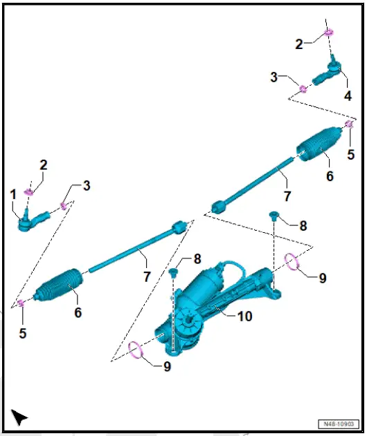 Volkswagen ID.4. Assembly overview - track rods
