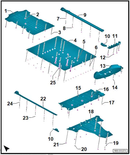 Volkswagen ID.4. Assembly overview - underbody cladding