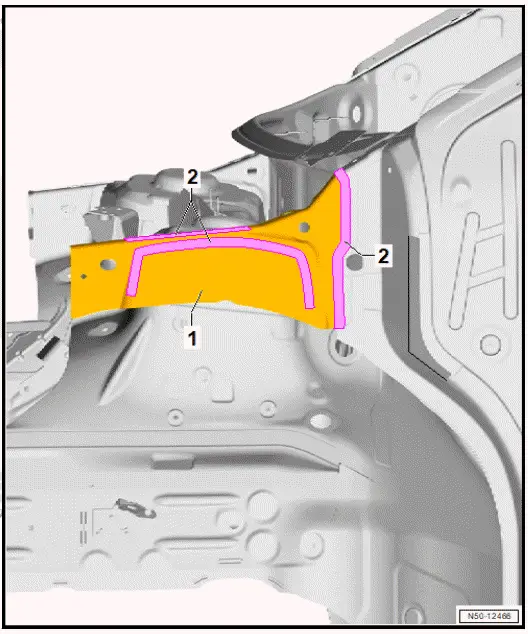 Volkswagen ID.4. Assembly overview - upper inner longitudinal member