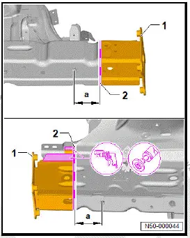 Volkswagen ID.4. Renewing front left longitudinal member, part section