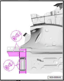 Volkswagen ID.4. Renewing front left longitudinal member, part section