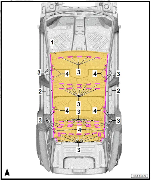 Volkswagen ID.4. Assembly overview - vehicle without glass panel