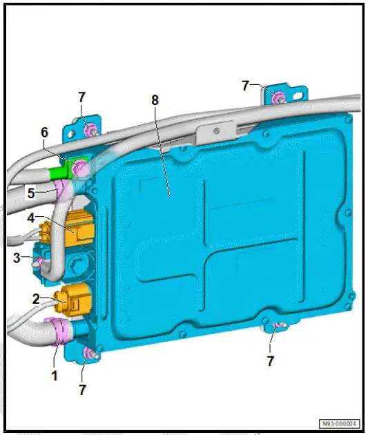 Volkswagen ID.4. Assembly overview - voltage converter, all-wheel drive
