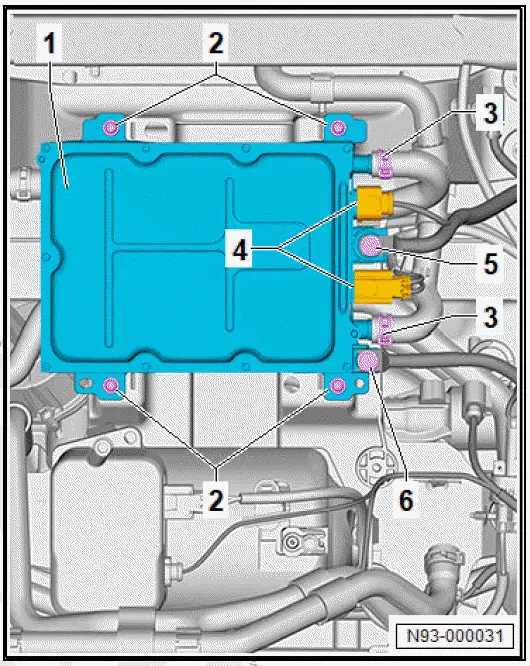 Volkswagen ID.4. Assembly overview - voltage converter, rear-wheel drive
