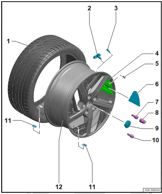 Volkswagen ID.4. Assembly overview - wheel