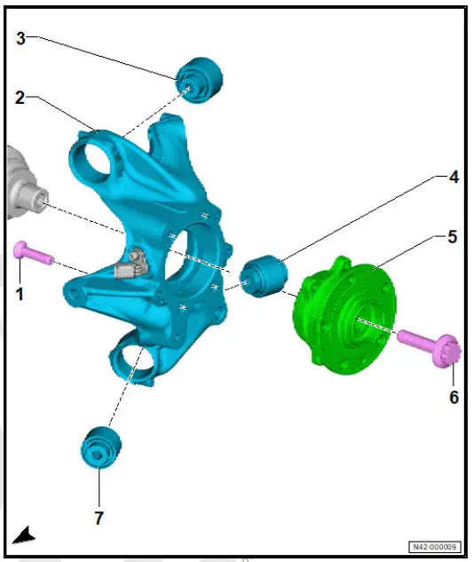 Volkswagen ID.4. Assembly overview - wheel bearing 