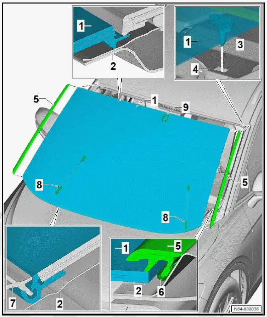 Volkswagen ID.4. Assembly overview - windscreen