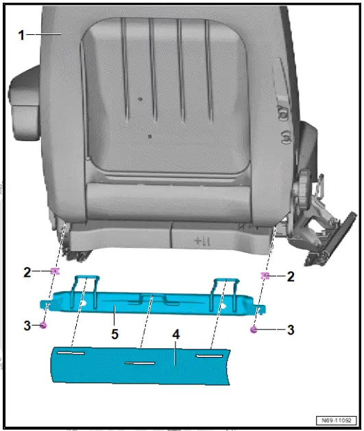 Volkswagen ID.4. Assembly overview  front child seat anchors 