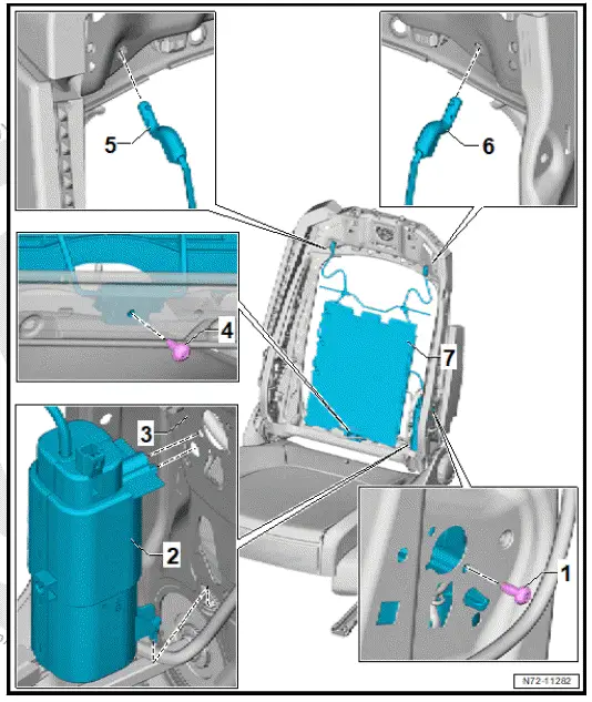 Volkswagen ID.4. Assembly overview  lumbar support 