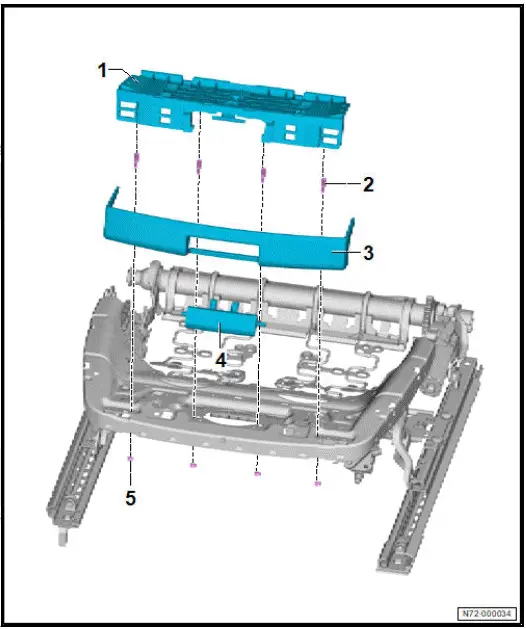 Volkswagen ID.4. Assembly overview  seat depth adjustment 