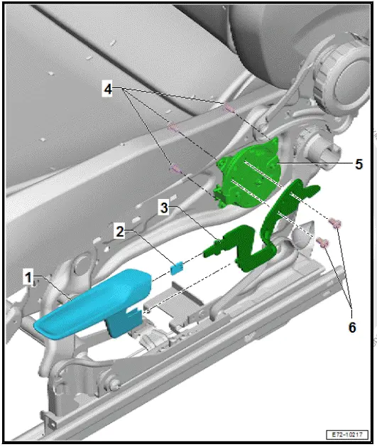 Volkswagen ID.4. Assembly overview  seat height adjustment