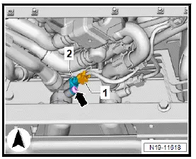 Volkswagen ID.4. Removing and installing coolant temperature sender 1 for high-voltage battery G898 